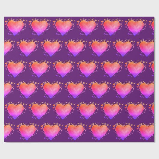 Colorful Hearts Valentijn Wrapping Paper Cadeaupapier (Vlak)