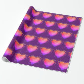 Colorful Hearts Valentijn Wrapping Paper Cadeaupapier (Uitgerold)