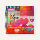 Colorful Hearts Valentijnsdag Notitieboek (Voorkant)