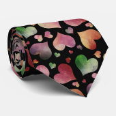 Colorful Hearts Valentijnsdag Pattern Stropdas (Opgerold)