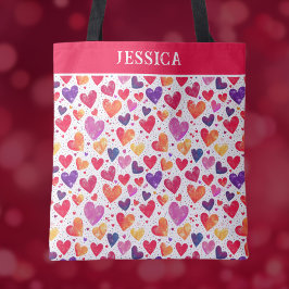 Colorful Hearts Valentijnsdag Tote Bag