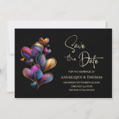 Colorful Hearts Wedding Save the Date (Voorkant)