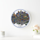 Colorful Hebrew Jerusalem-keramiek Grote Klok (Huis)