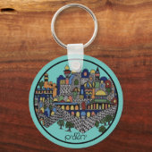 Colorful Hebrew Jerusalem-keramiek Sleutelhanger (Voorkant)