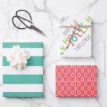 Colorful heeft een Holly Jolly Kerstmis Inpakpapier Vel<br><div class="desc">Voeg een laatste tintje toe aan uw kerstcadeaus met dit leuke en kleurrijke Have a Holly Jolly Christmas Wrapping Paper-Collectie. Men heeft Holly Jolly Christmas geschreven in een kleurrijk modern lettertype. De tweede heeft een gestreept patroon en de derde heeft een ovaal patroon.</div>