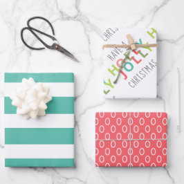 Colorful heeft een Holly Jolly Kerstmis Inpakpapier Vel