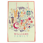 Colorful heeft een Holly Jolly Kerstmis Medium Cadeauzakje (Achterkant)