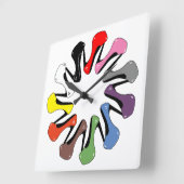 Colorful Heels Vierkante Klok (Hoek)