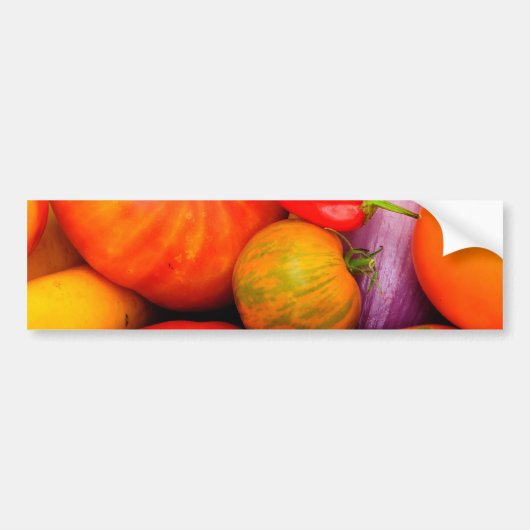 Colorful Heirloom Tomaten Bumpersticker (Voorkant)