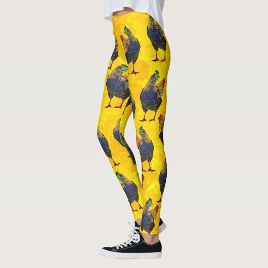 Colorful Hen op geel - Leggings (Links)