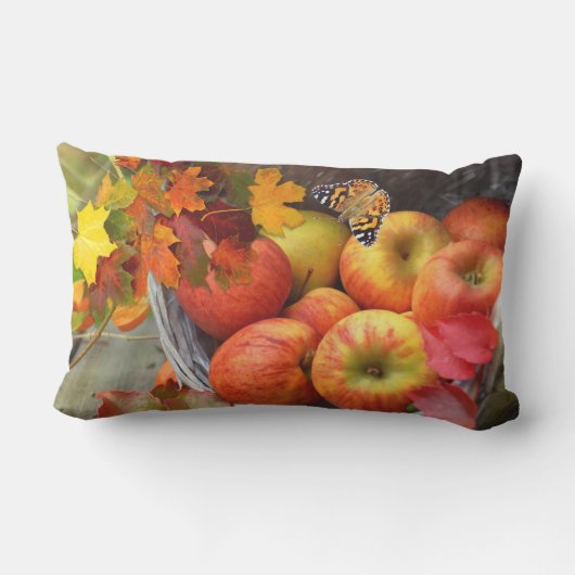 Colorful Herfst Apple Basket Cushion Buitenkussen (Achterkant)