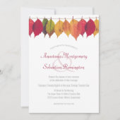Colorful Herfst Leaf Minimalist Wedding Ceremonony Kaart (Voorkant)