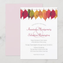 Colorful Herfst Leaf Minimalist Wedding Ceremonony