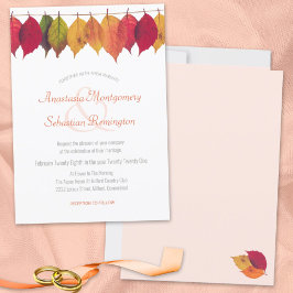 Colorful Herfst Leaf String Lights Wedding Ceremon Kaart