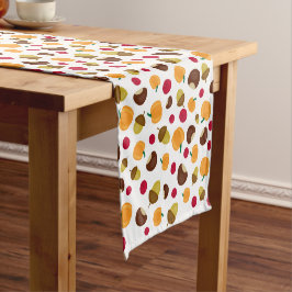 Colorful Herfst Pumpkin Berries Patroon Korte Tafelloper