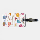 Colorful Herfst Pumpkins Custom Name Bagagelabels (Achterkant horizontaal)