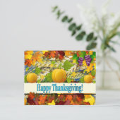 Colorful Herfst & Pumpkins Happy Thanksgiving Feestdagenkaart (Staand voorkant)