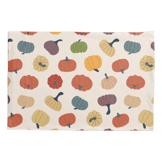 Colorful Herfst Pumpkins Rustic Thanksgiving Vinta Kussensloop (Achterkant)