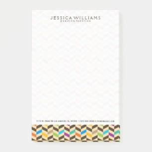 Colorful Herringbone Geometric Modern Pattern Post-it® Notes