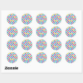 Colorful Herringbone Pattern Ronde Sticker (Vel)