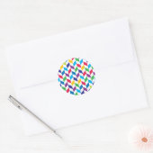 Colorful Herringbone Pattern Ronde Sticker (Envelop)