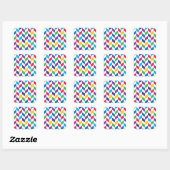 Colorful Herringbone Pattern Vierkante Sticker (Vel)
