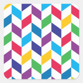 Colorful Herringbone Pattern Vierkante Sticker
