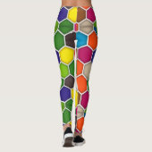 Colorful Hexagon Paint Palette Leggings (Achterkant)