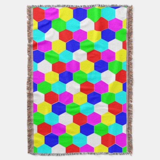 COLORFUL HEXAGONS DEKEN (Voorkant Verticaal)