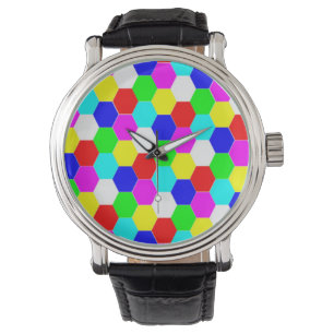 COLORFUL HEXAGONS HORLOGE