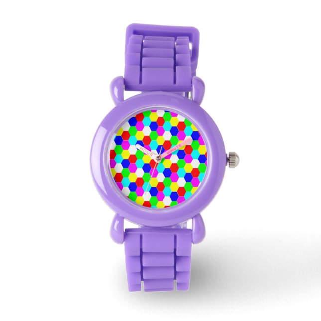 COLORFUL HEXAGONS HORLOGE (Voorkant)