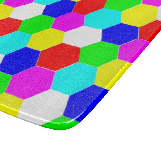 COLORFUL HEXAGONS SNIJPLANK (Hoek)