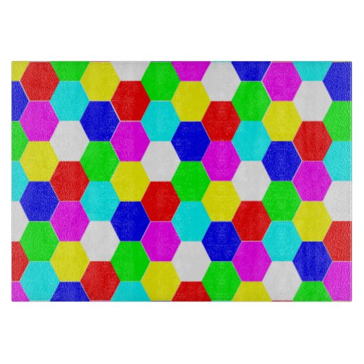 COLORFUL HEXAGONS SNIJPLANK (Voorkant)
