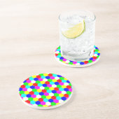 COLORFUL HEXAGONS ZANDSTEEN ONDERZETTER (Zijkant)