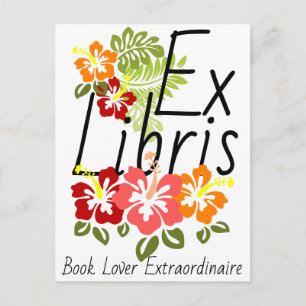 Colorful Hibiscus Book Lover Briefkaart