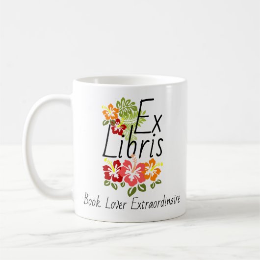 Colorful Hibiscus Book Lover Koffiemok (Links)