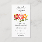 Colorful Hibiscus Book Lover Visitekaartje (Achterkant)