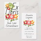 Colorful Hibiscus Book Lover Visitekaartje (Voorkant / Achterkant)