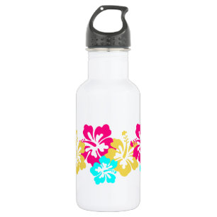 Colorful Hibiscus Design Waterfles