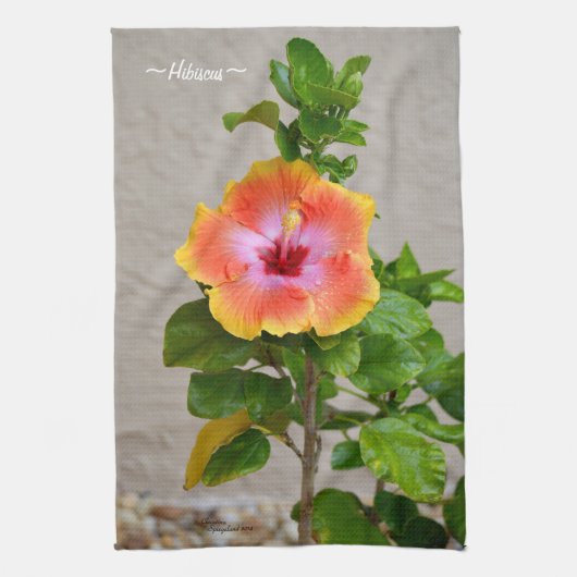 Colorful Hibiscus flower Kitchen Towel Theedoek (Verticaal)