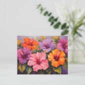 Colorful Hibiscus Flowers Briefkaart (Staand voorkant)