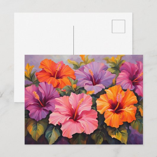 Colorful Hibiscus Flowers Briefkaart (Voorkant / Achterkant)