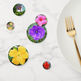 Colorful Hibiscus Flowers, Confetti