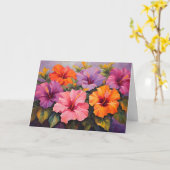 Colorful Hibiscus Flowers Kaart (Gele Bloem)