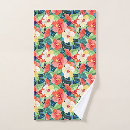 Colorful Hibiscus Pattern Bad Handdoek (Handdoek)