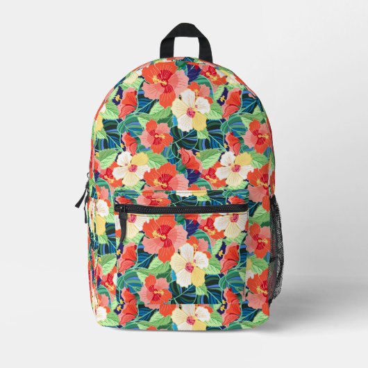 Colorful Hibiscus Pattern Bedrukte Rugzak (Voorkant)