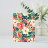 Colorful Hibiscus Pattern Briefkaart (Staand voorkant)