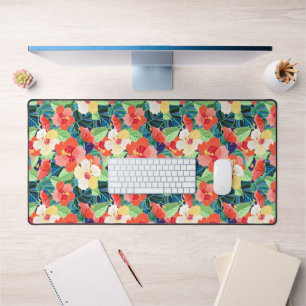 Colorful Hibiscus Pattern Bureaumat