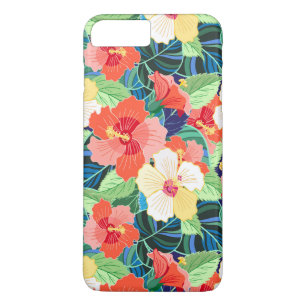Colorful Hibiscus Pattern iPhone 8/7 Plus Hoesje