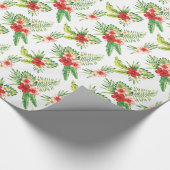Colorful Hibiscus Pattern Custom Background Cadeaupapier (Hoek)